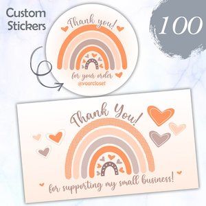 100 pcs Thank You cards & Stickers